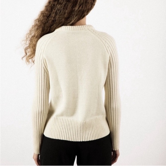 Janessa Leone Merino Wool Pasture Raised Sheep Cream Esme Sweater Size L NWT - Picture 3 of 14